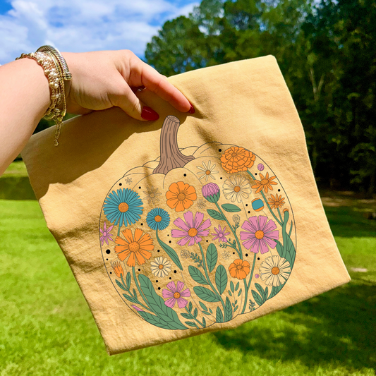 Pumpkin Floral Transfer