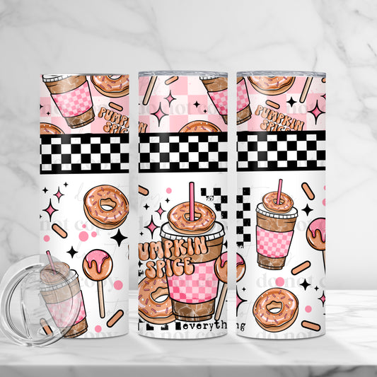 Pumpkin Spice Coffee And Donuts Tumbler Transfer