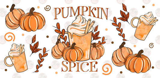 Pumpkin Spice Latte Tumbler Wrap - Sublimation Transfer