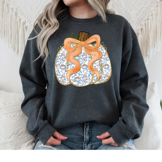 Pumpkin With Big Bow Transfer