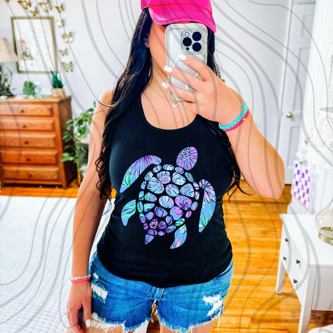 Purple Blue Sea Turtle Transfer