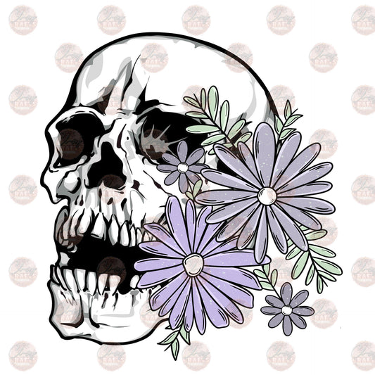 Purple Floral Skull - Sublimation Transfer