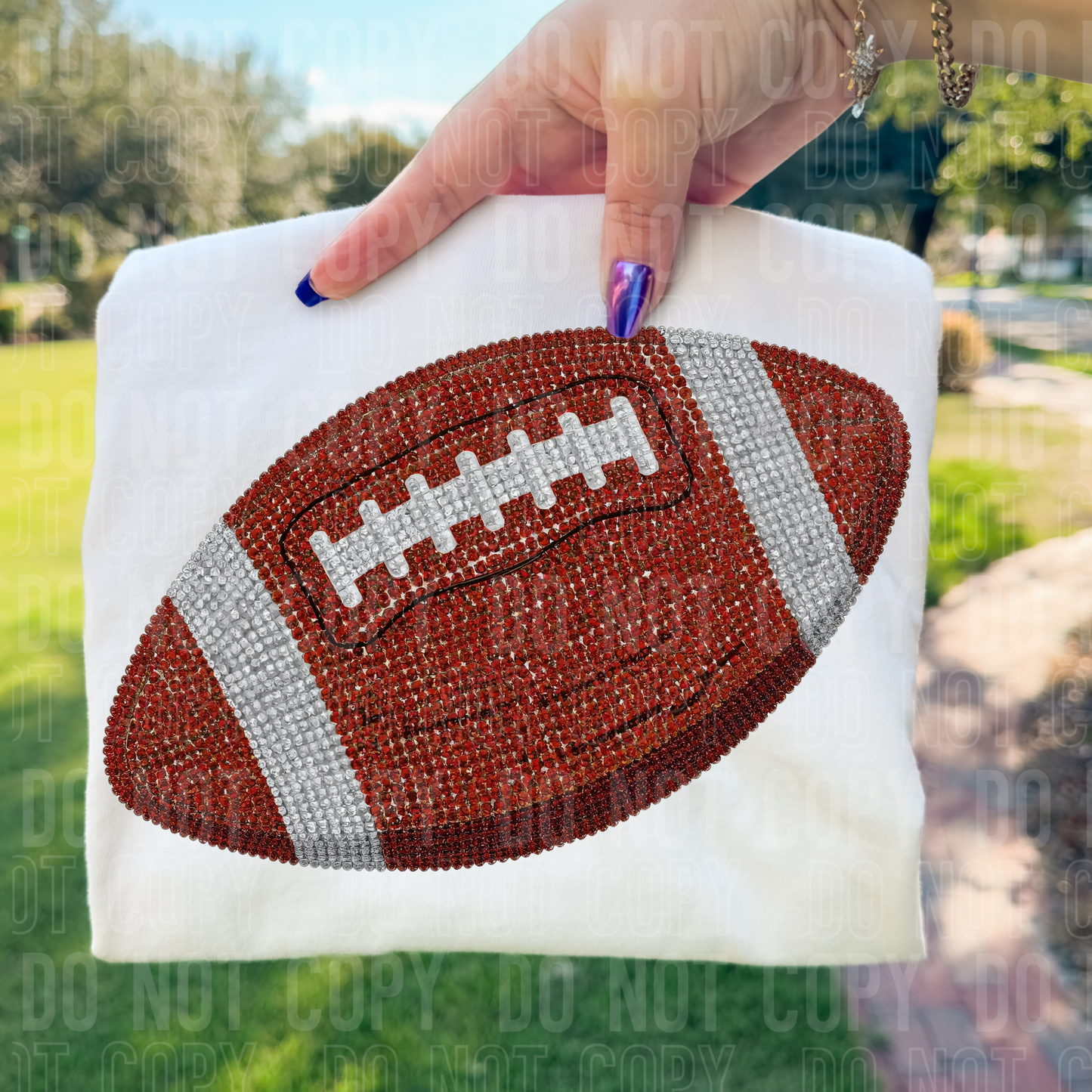RHINESTONE FOOTBALL TRANSFER