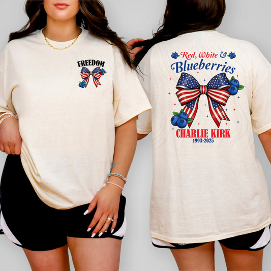 Red White And Blueberry Bow Pocket Two Part **Sold Separately** Transfer