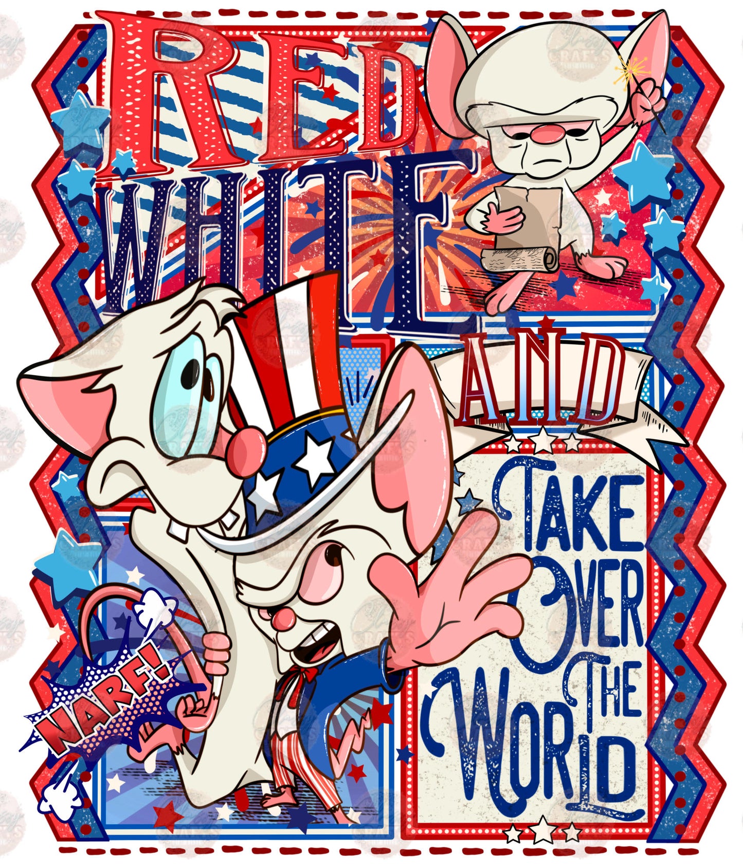 Red White and Take Over The World **TWO PART* SOLD SEPARATELY** Transfer