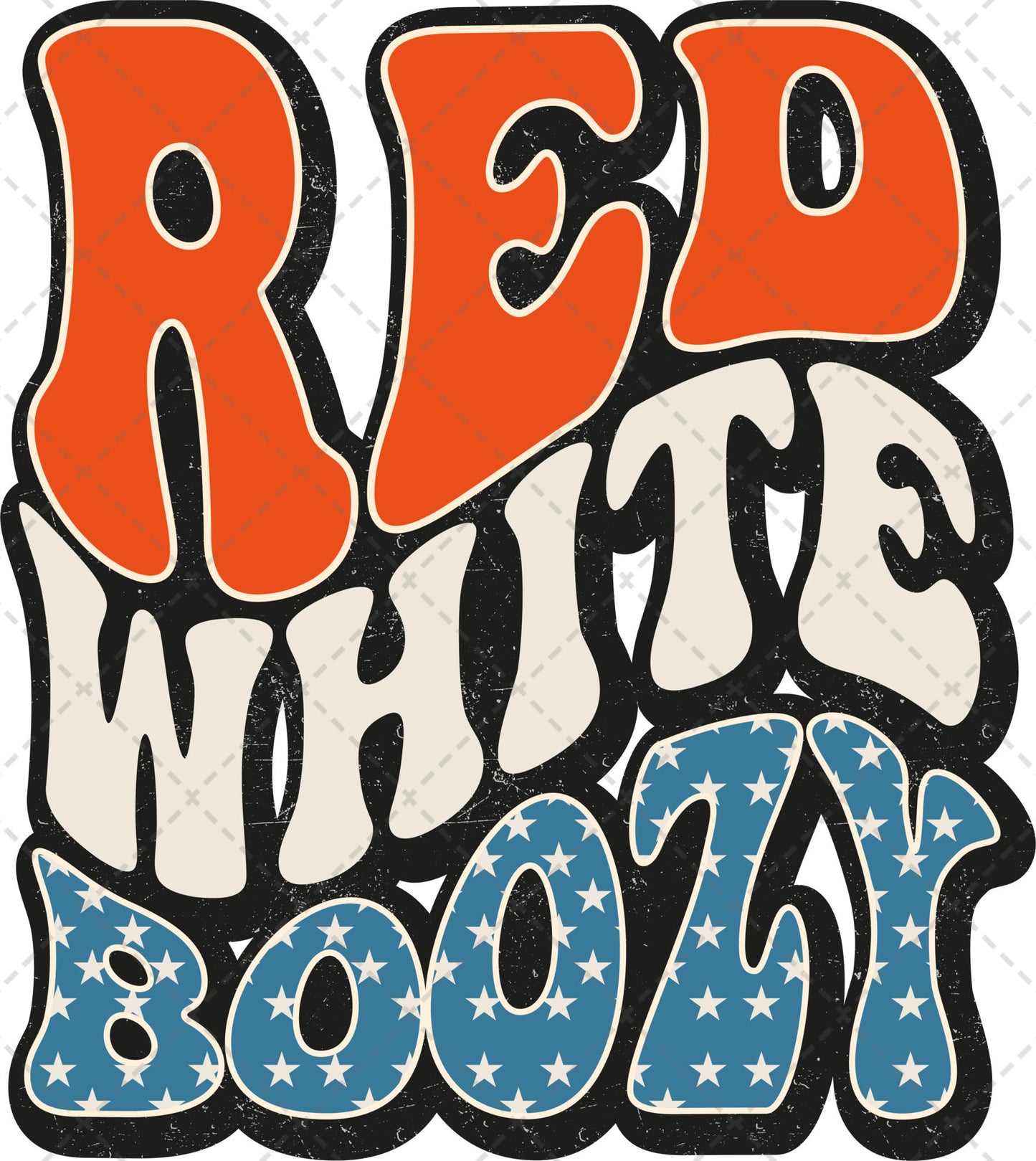 Red White and Boozy Distressed Transfer