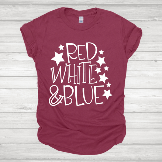 Red, White, and Blue Starred Transfer