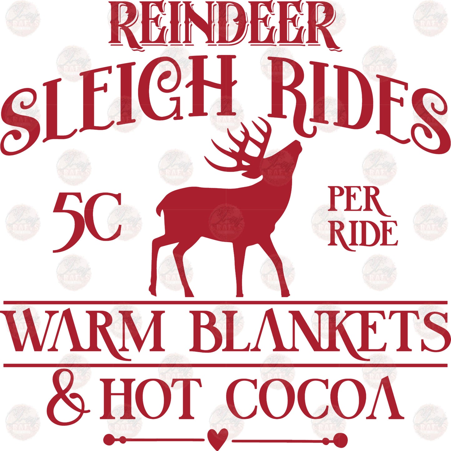 Reindeer Sleigh Rides - Sublimation Transfers