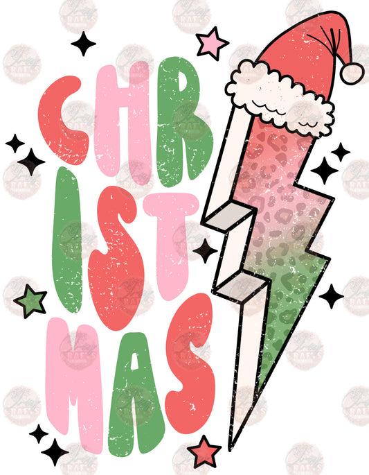 Retro Christmas Bolt Transfer