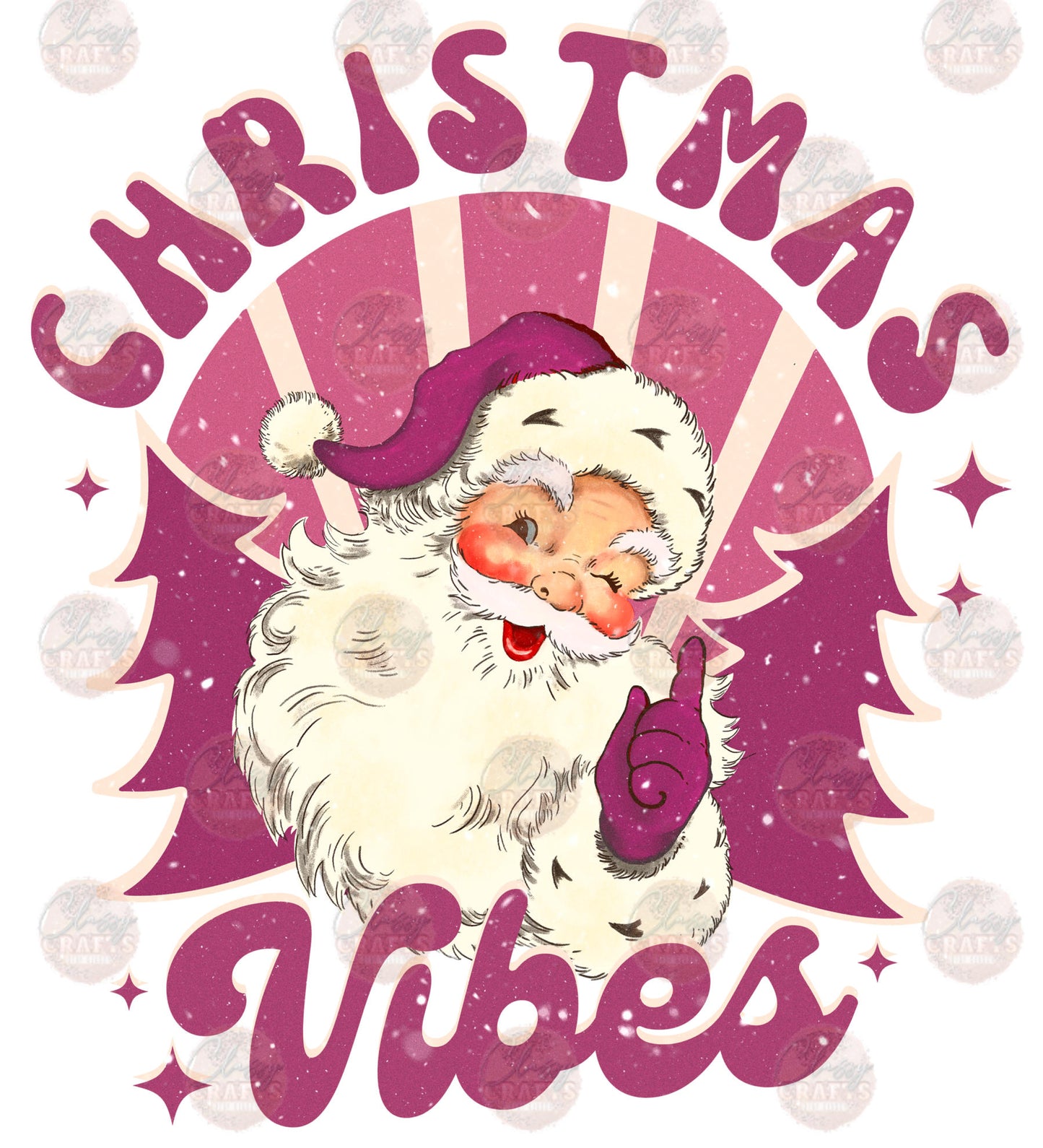 Retro Christmas Santa Vibes - Sublimation Transfer