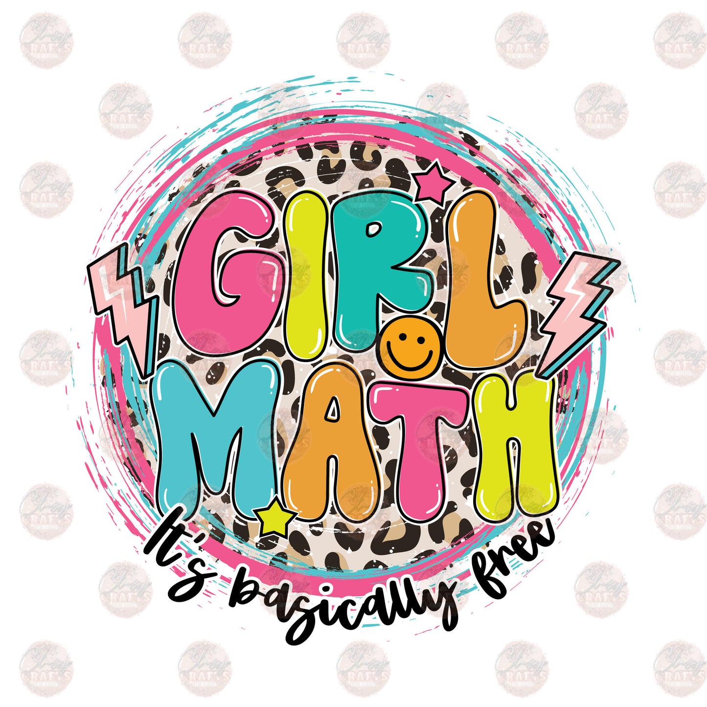 Retro Girl Math Transfer