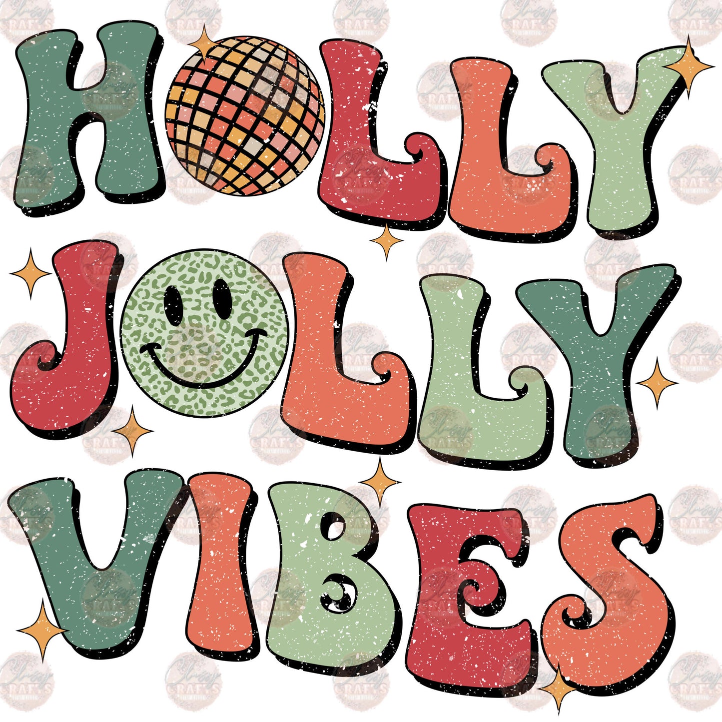 Retro Holly Jolly Vibes Transfer