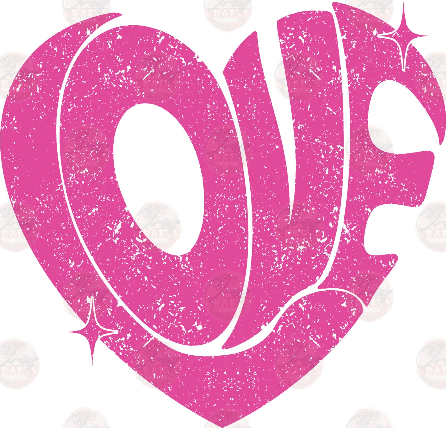 Retro Love Hot Pink Transfer