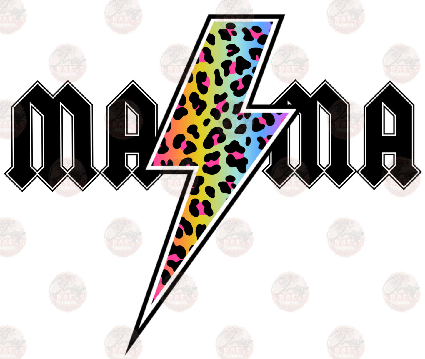 Retro Mama Tie Dye Bolt Transfer