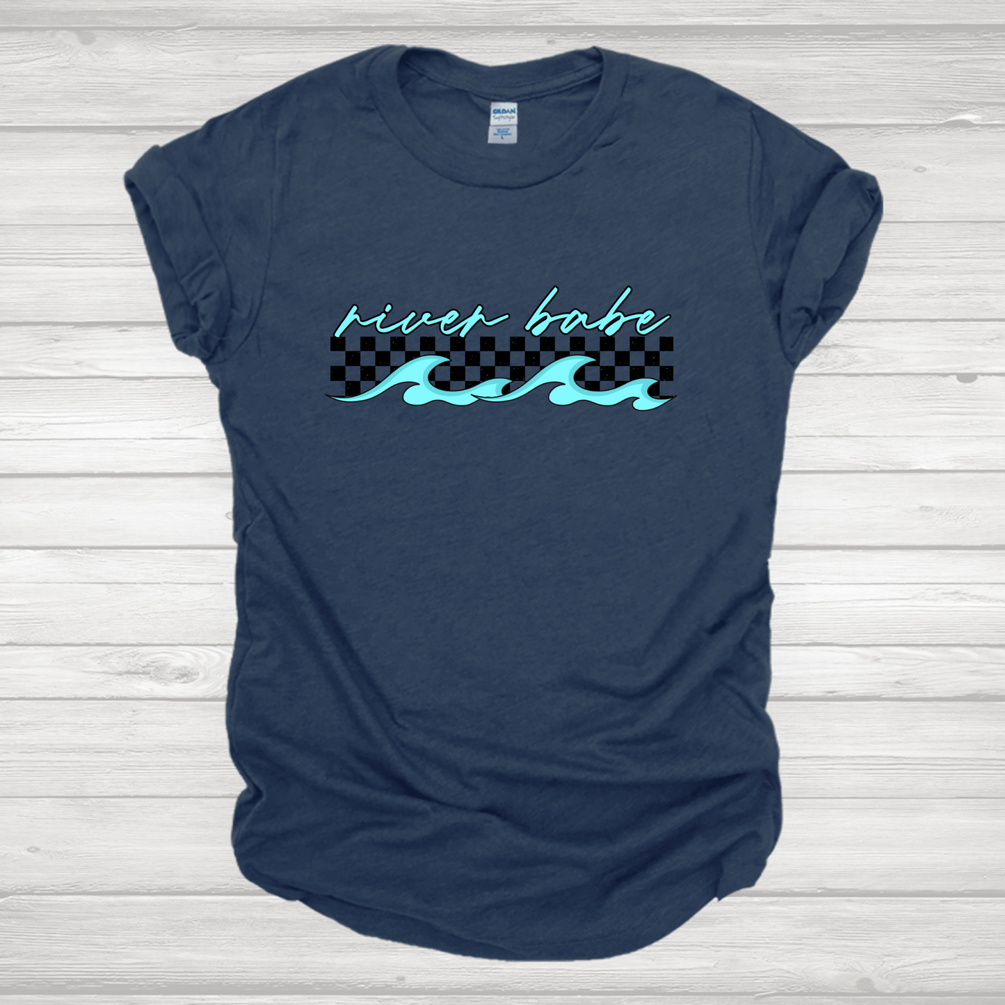 River Babe Black Checkered Transfer