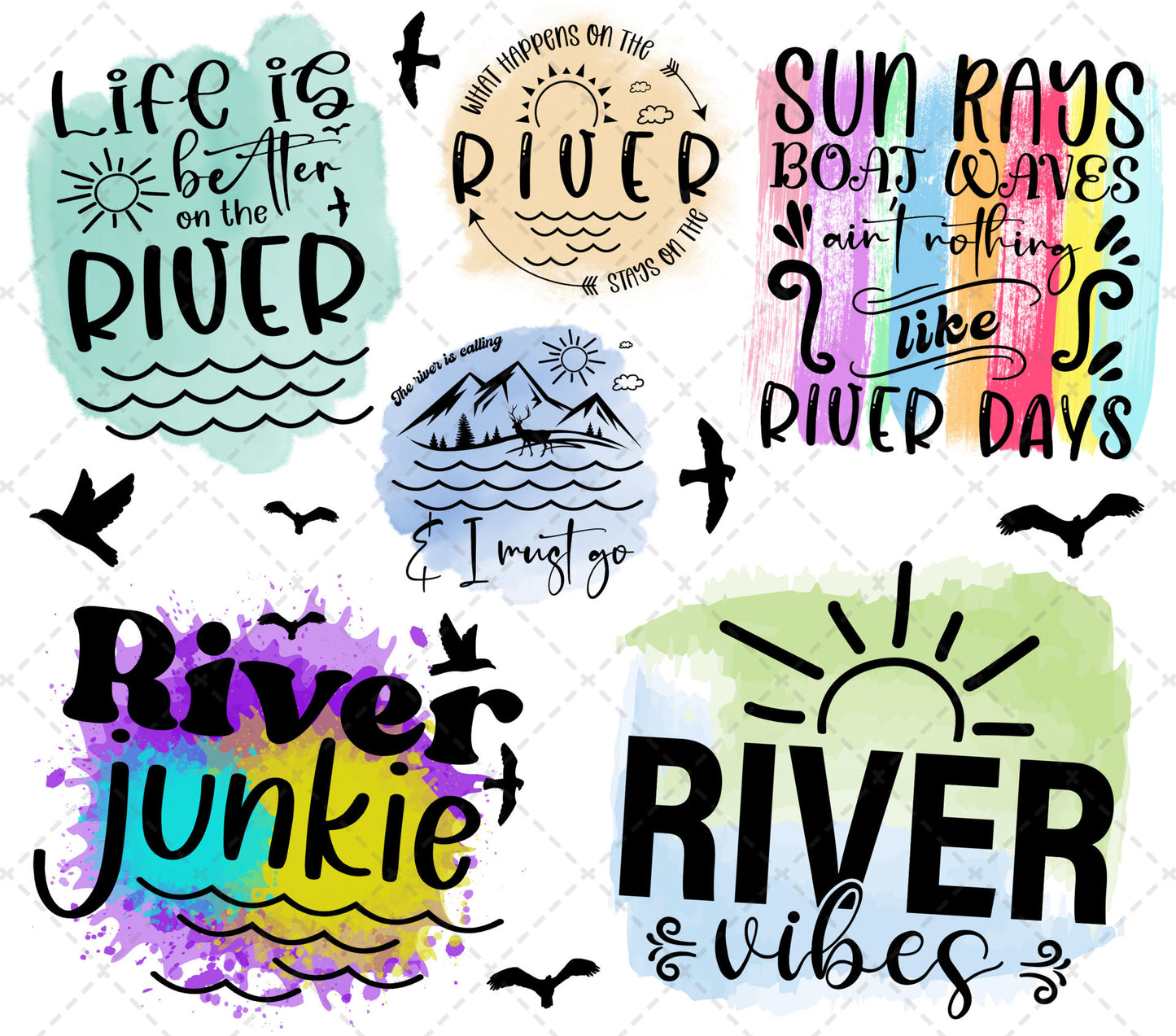 River Quotes Tumbler Wrap - Sublimation Transfer