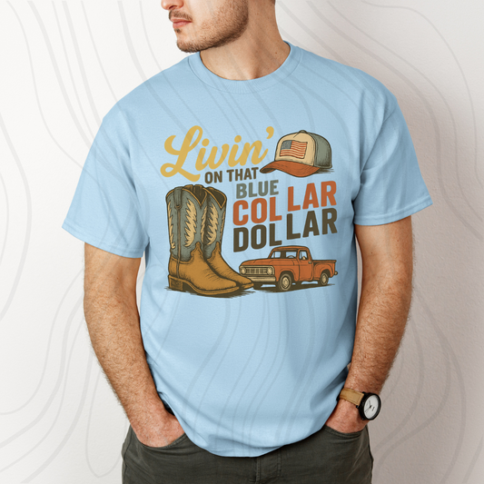 Rustic Blue Collar Dollar Transfer