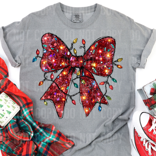 SEQUIN LIGHT BOW CHRISTMAS TRANSFER