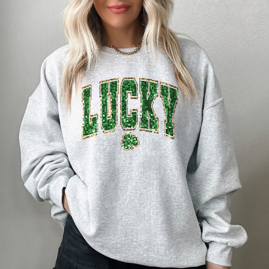 Sequin Lucky Varsity Transfer