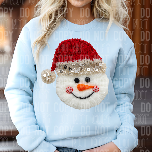 SNOWMAN FAUX YARN FACE TRANSFER