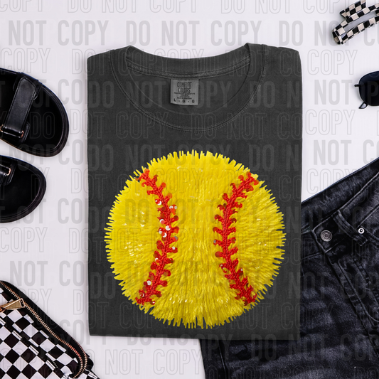 SOFTBALL FAUX YARN TRANSFER