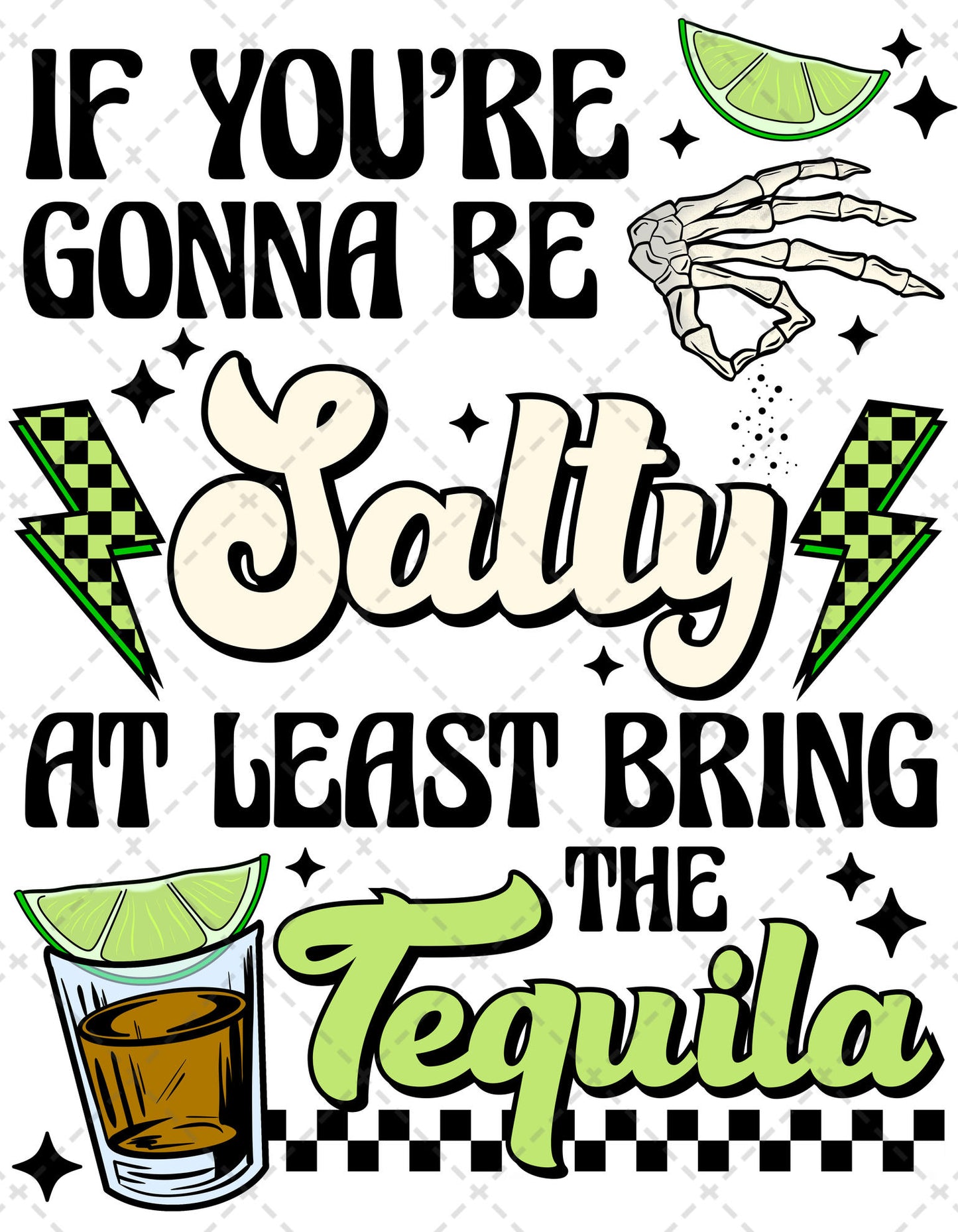 Salty Tequila **TWO PART* SOLD SEPARATELY** Transfer