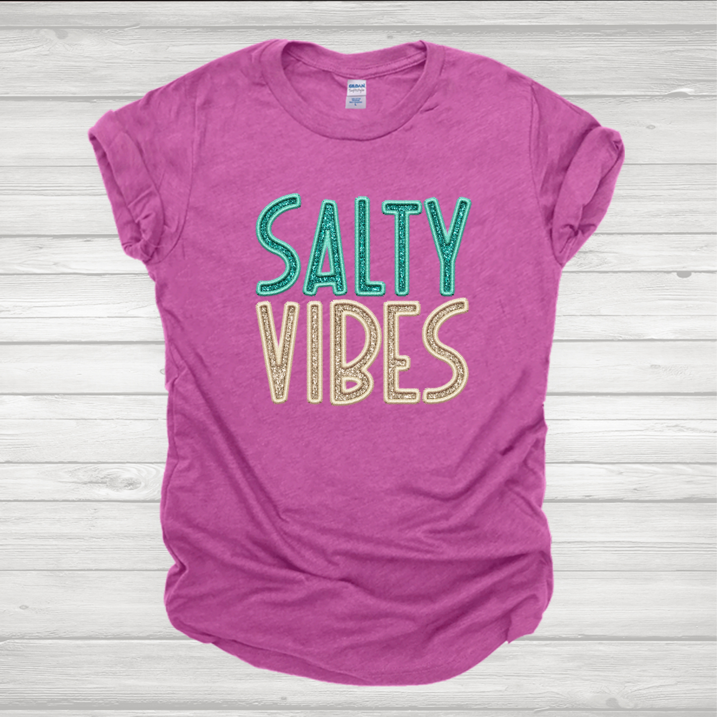 Salty Vibes Green And Tan Transfer