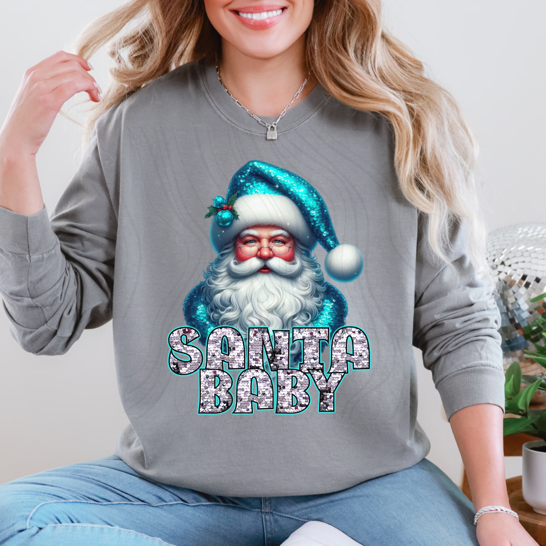 Santa Baby Blue Transfer