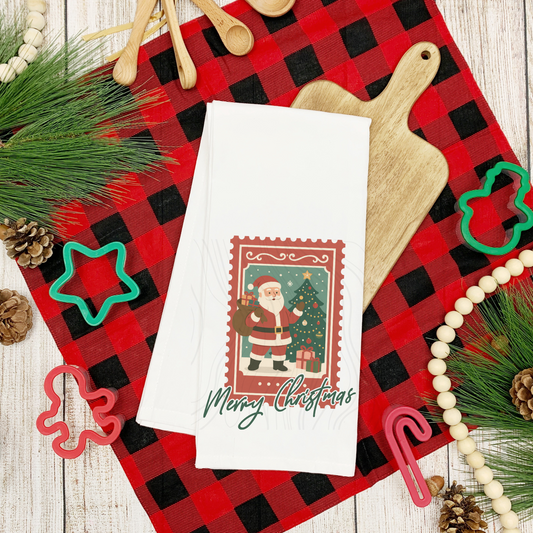 Santa Bag Tea Towel Transfer