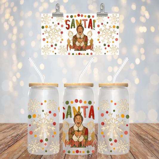 Santa I Know Him Libbey Wrap 16 Oz Transfer