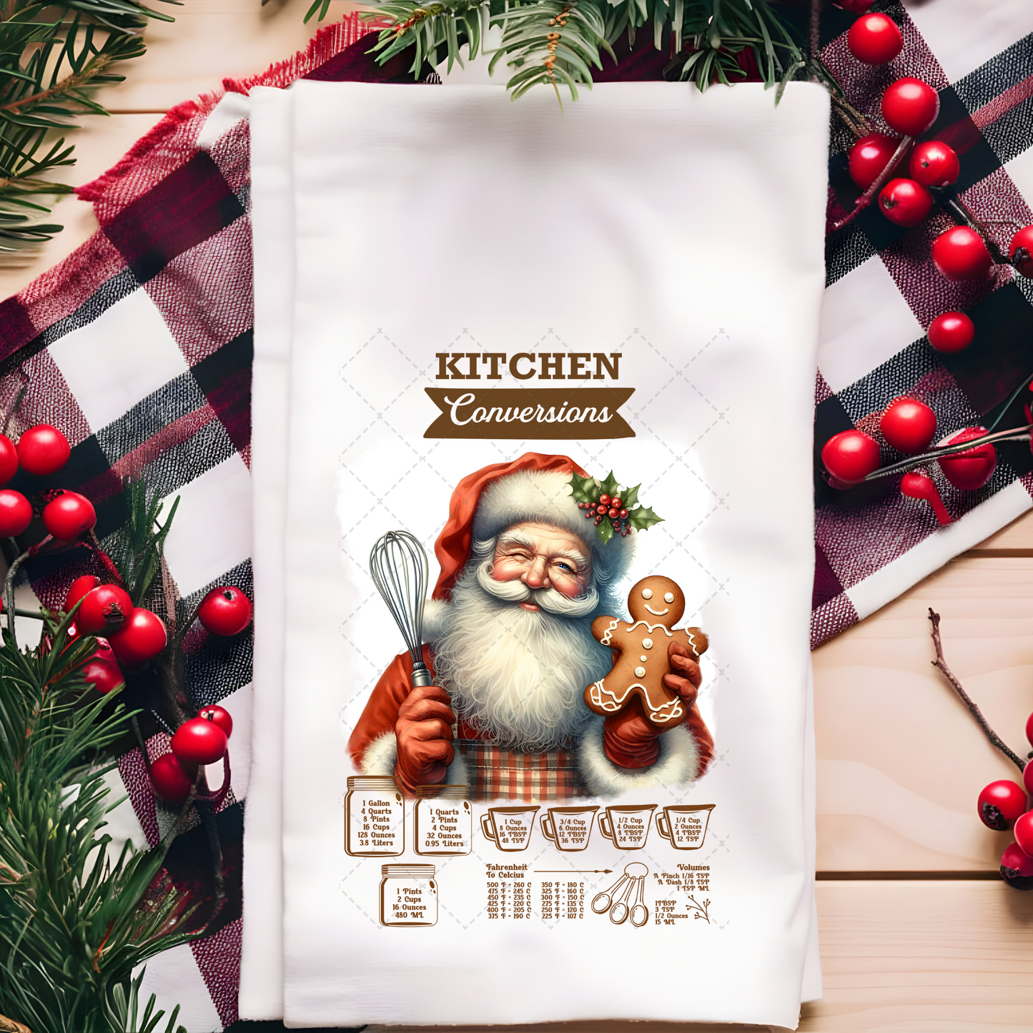 Santa Kitchen Conversion 1 Tea Towel Transfer