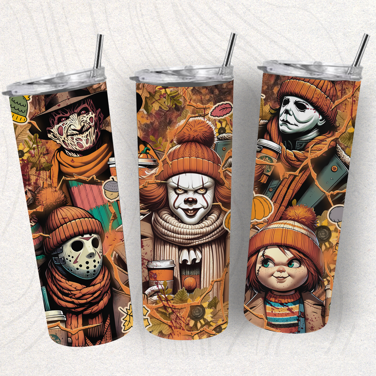 Scary Halloween Tumbler Wrap Transfer