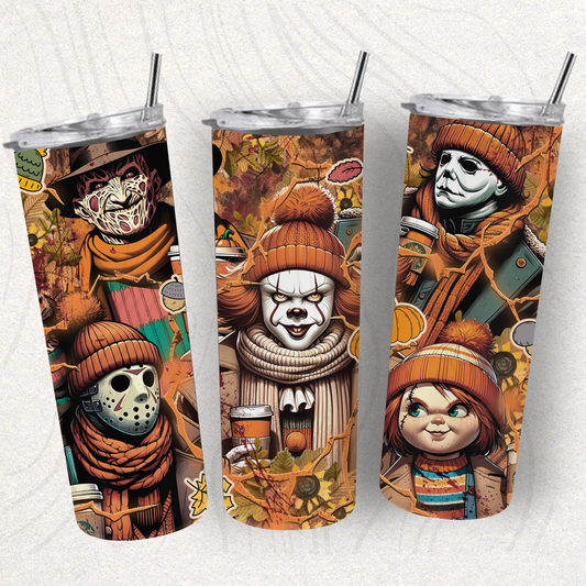 Scary Halloween Tumbler Wrap Transfer