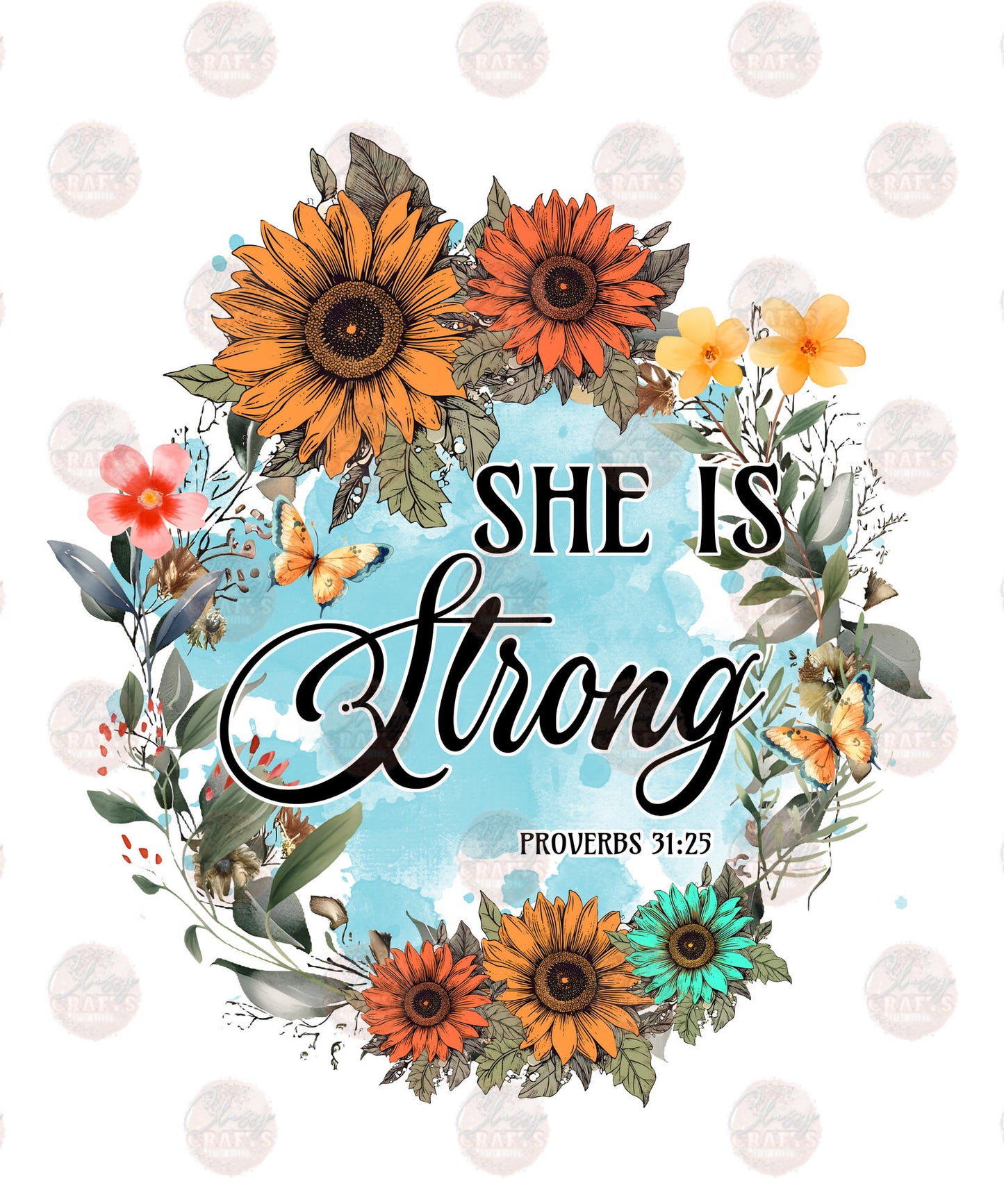 She Is Strong Sunflowers Transfer