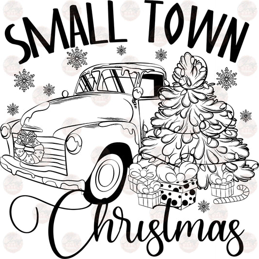 Small Town Christmas Black - Sublimation Transfers
