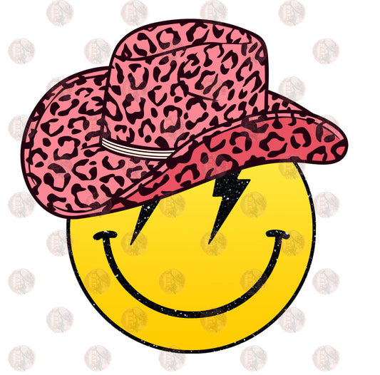 Smiley Bolt With Cowboy Hat - Sublimation Transfer