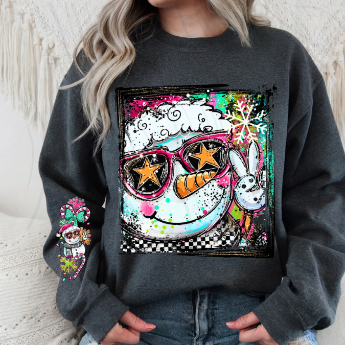 Snowman Selfie Transnfer With Sleeve