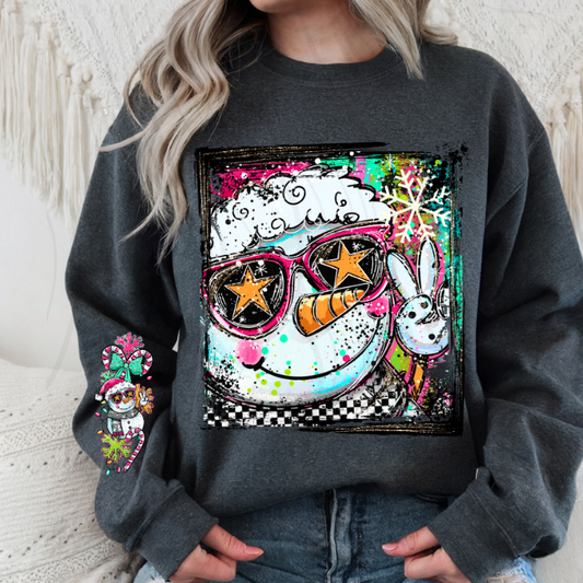 Snowman Selfie Transnfer With Sleeve