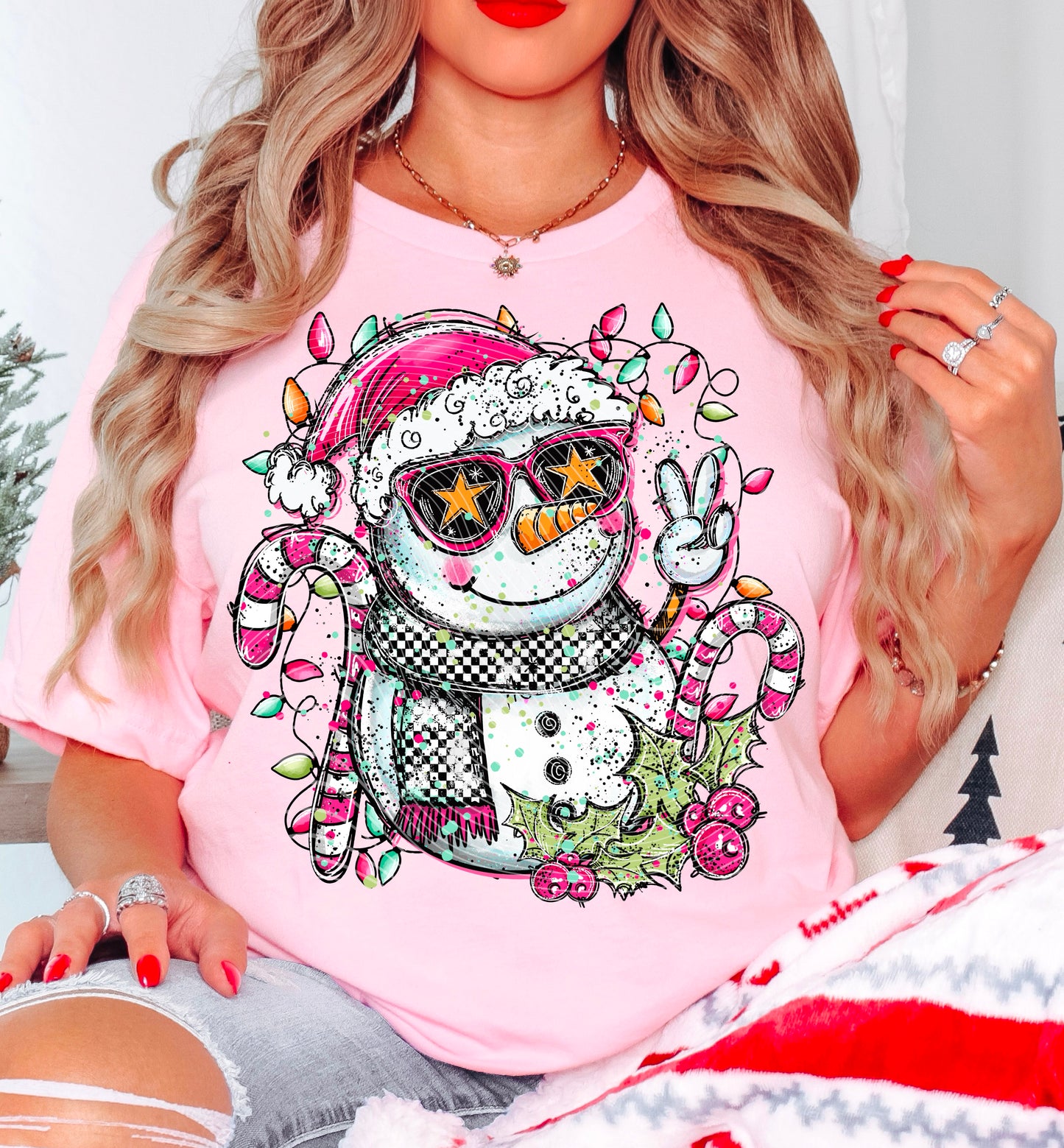 Snowman  With Liights Transfer