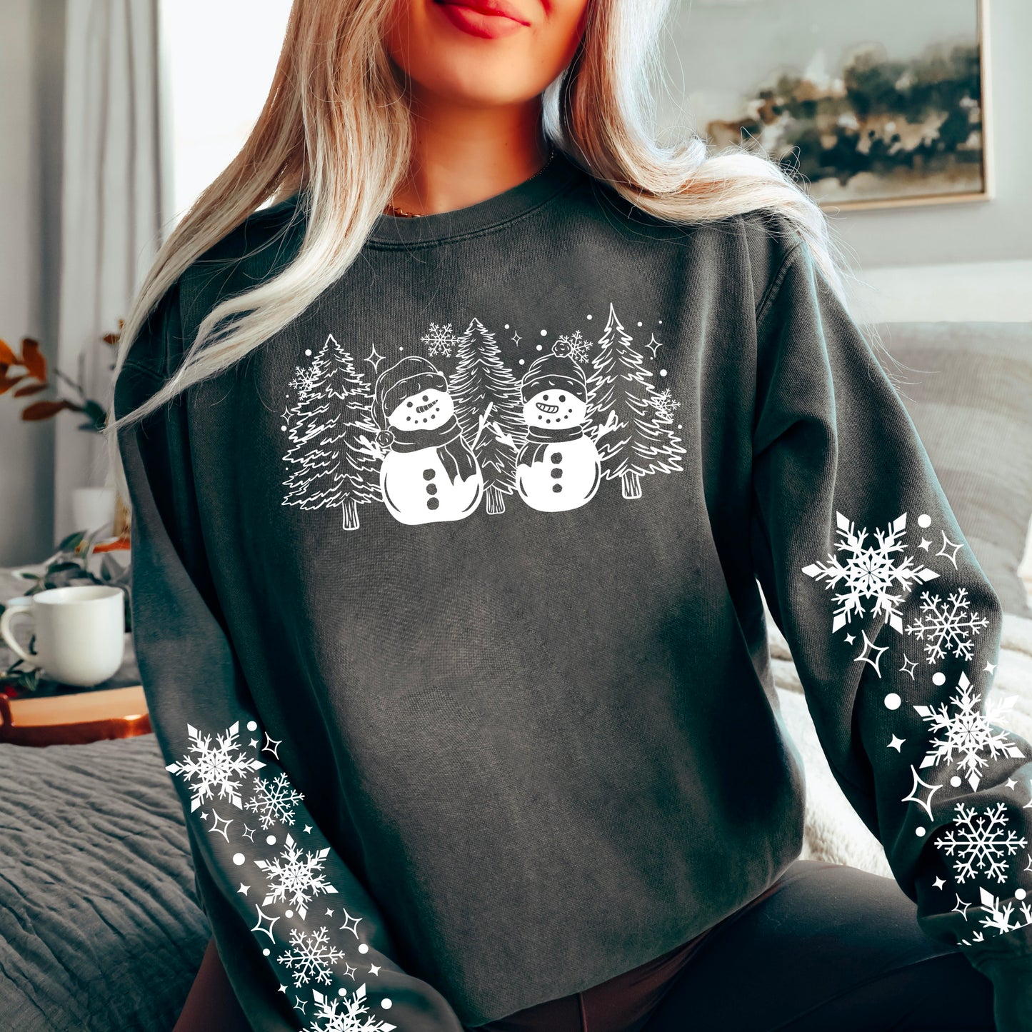 Snowmen And Trees White With Sleeves Transnfer