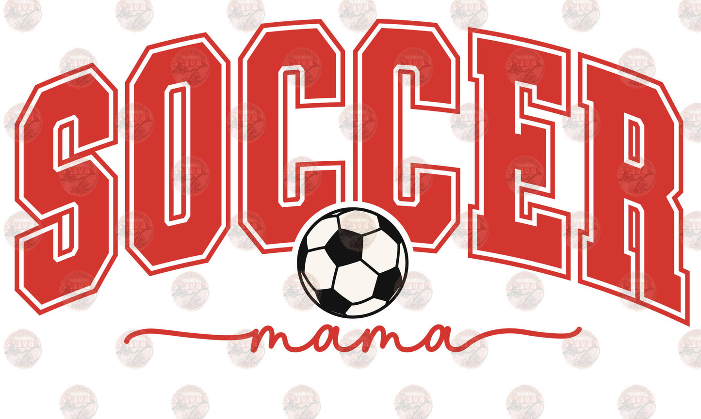 Soccer Mama Red Transfer