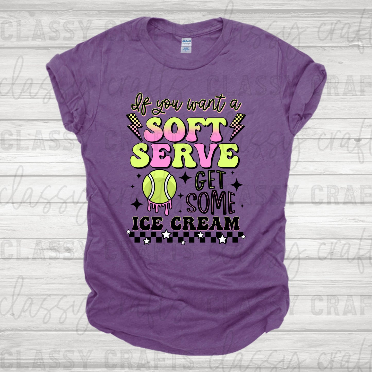 Soft Serve Tennis  ** TWO PART* SOLD SEPARATELY** Transfer