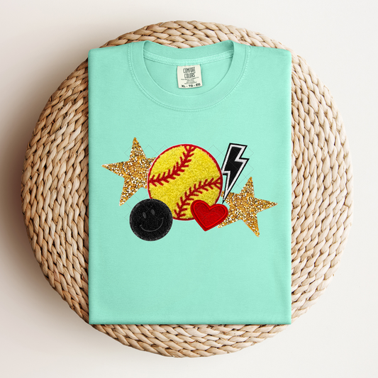 Softball Faux Patch Transfer