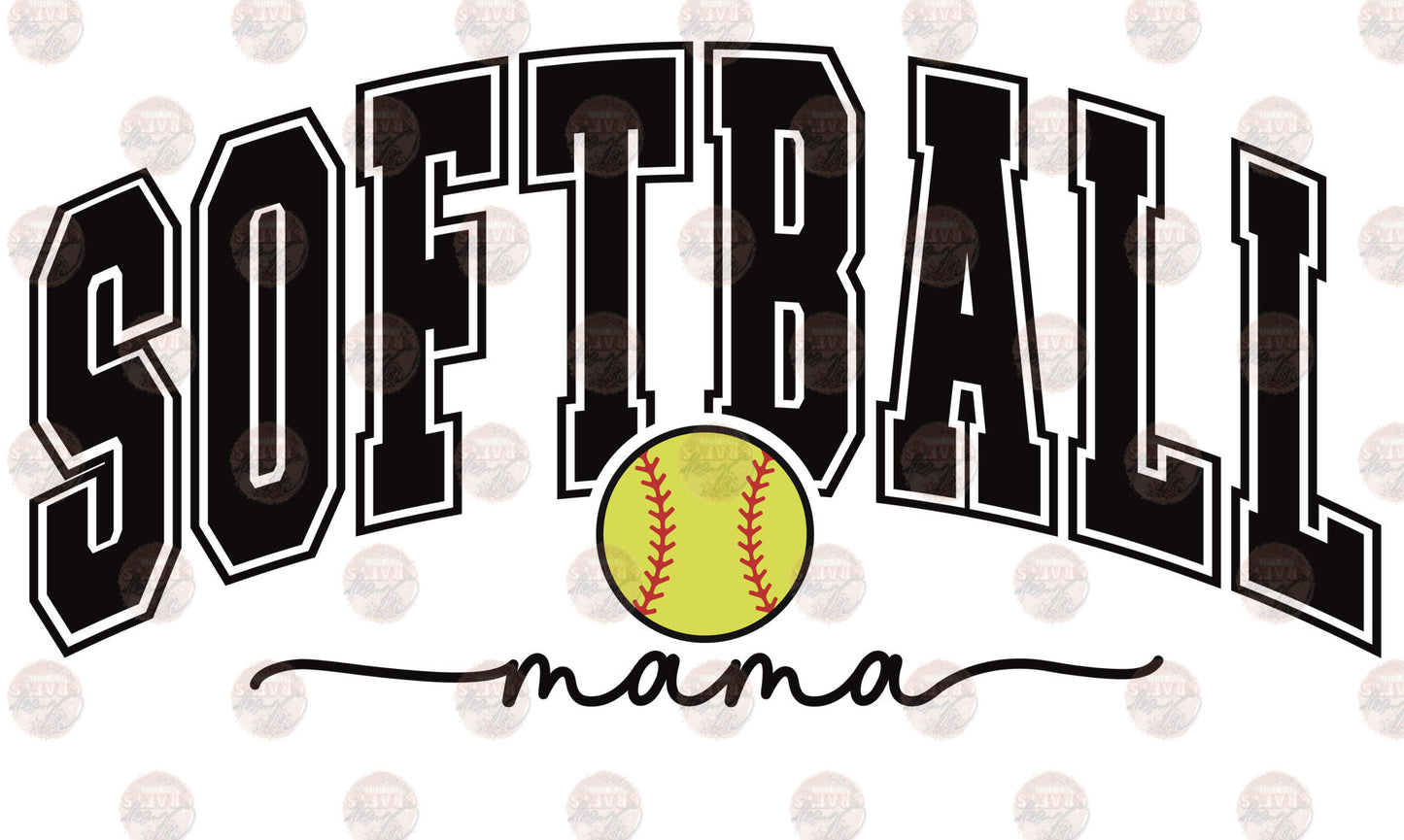 Softball Mama Black Transfer