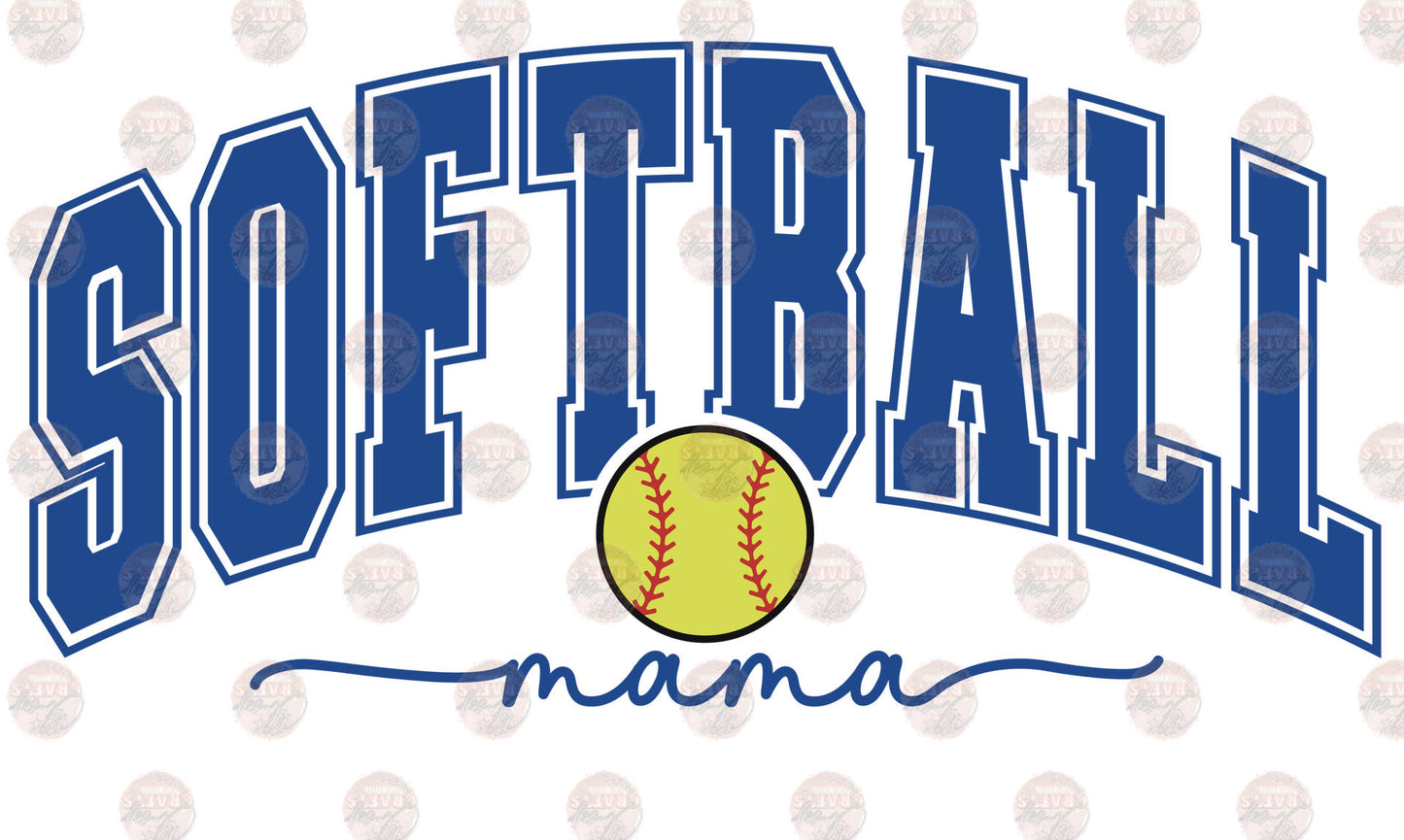 Softball Mama Blue Transfer