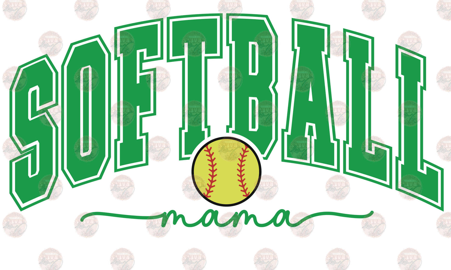 Softball Mama green Transfer