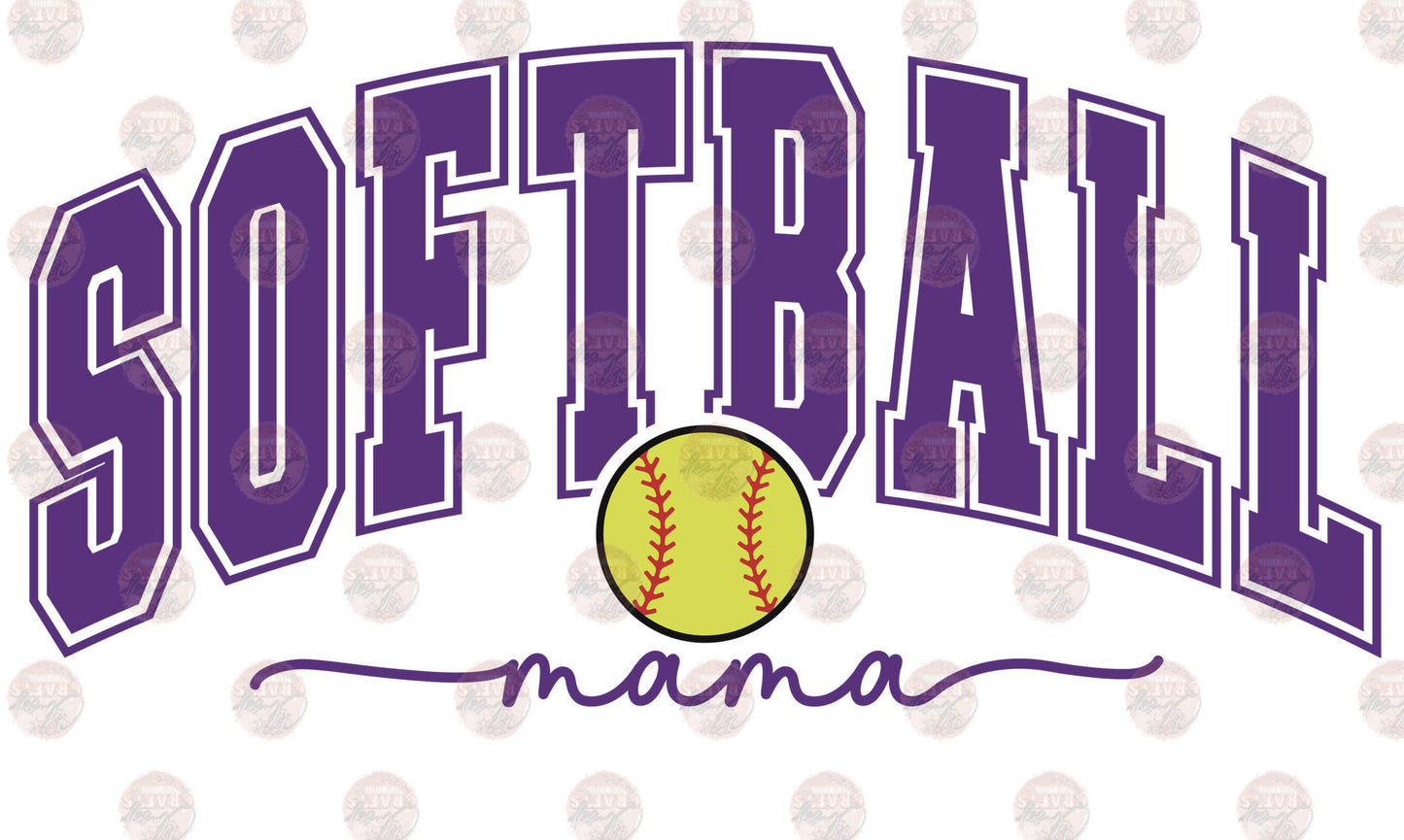 Softball Mama Purple Transfer