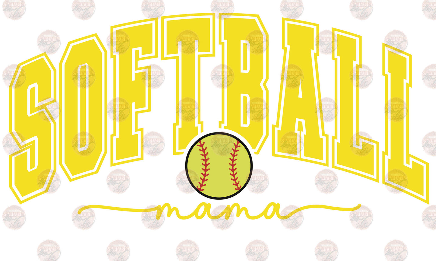 Softball Mama Yellow Transfer