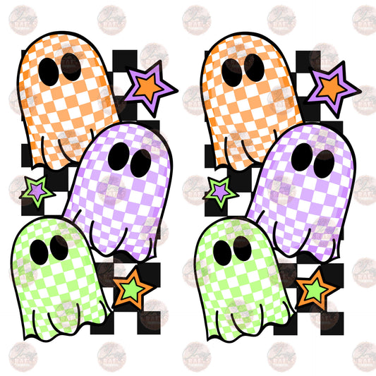 Spooky Checker Ghost Sleeves - Sublimation Transfer
