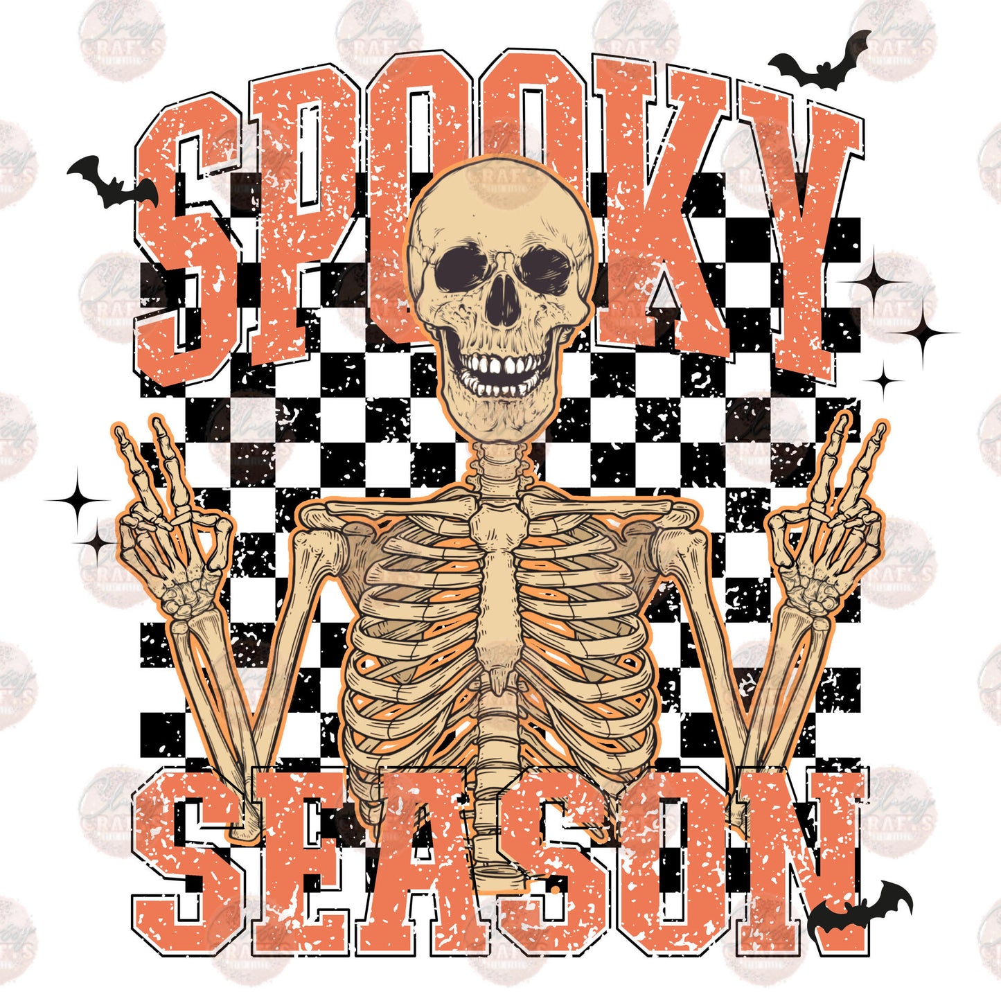 Spooky Season Skelly Retro Transfer